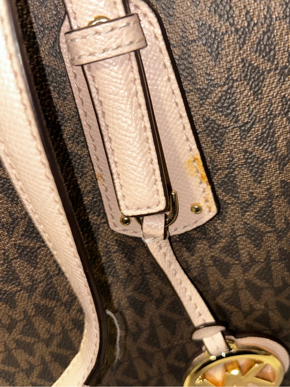 Michael Kors Brown Signature Tote with Light Pink Trim - Picture 2 of 5